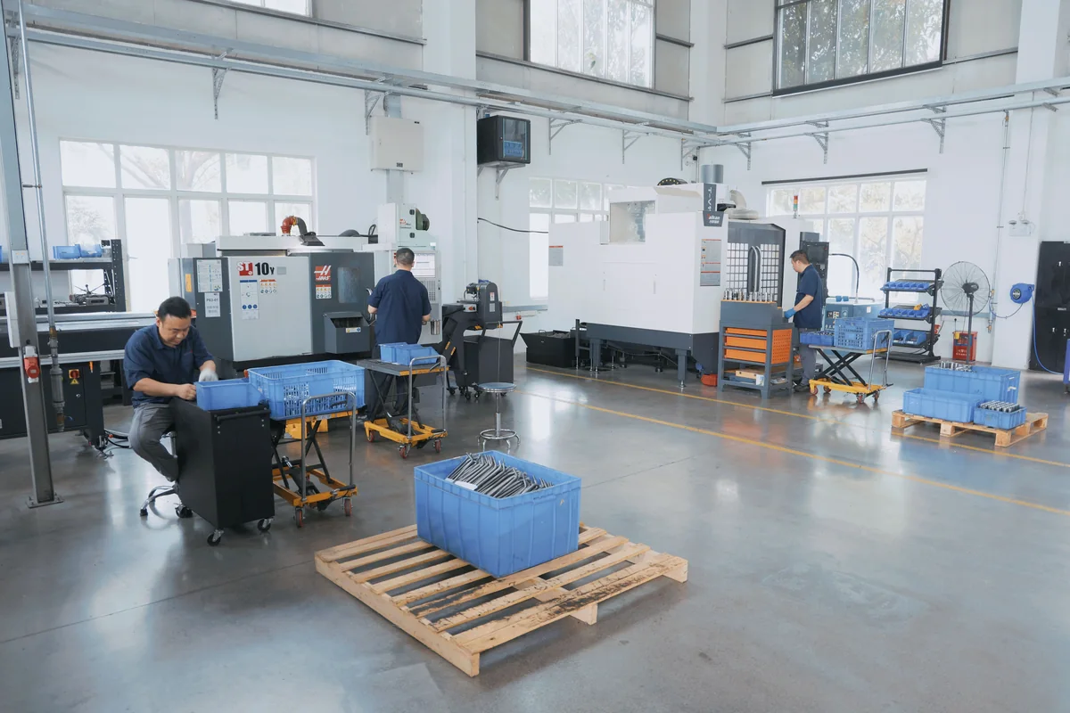 CNC lathes and machining centres running turned parts on the Boda production floor